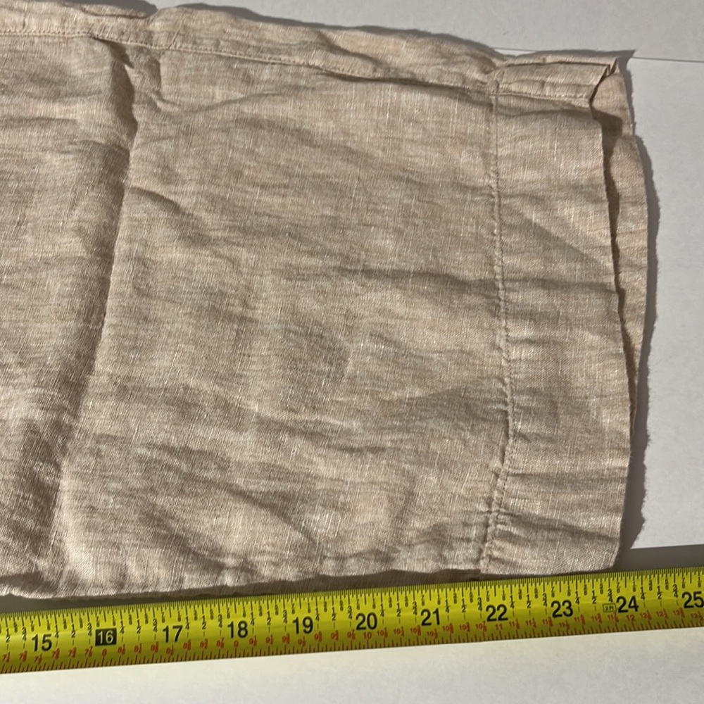 Tahari 100% Linen Cream Tan Cropped Wide Leg Pants Casual sz XL Summer Beach - Picture 8 of 8